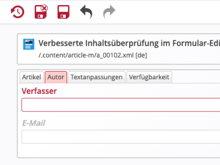 Formular-Editor Buttons bei Fehlern