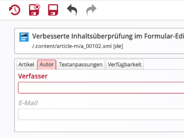 Formular-Editor Buttons bei Fehler